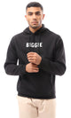 O173703 Front & Back Print "Bigge" Black Winter Hoodie