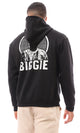 O173703 Front & Back Print "Bigge" Black Winter Hoodie