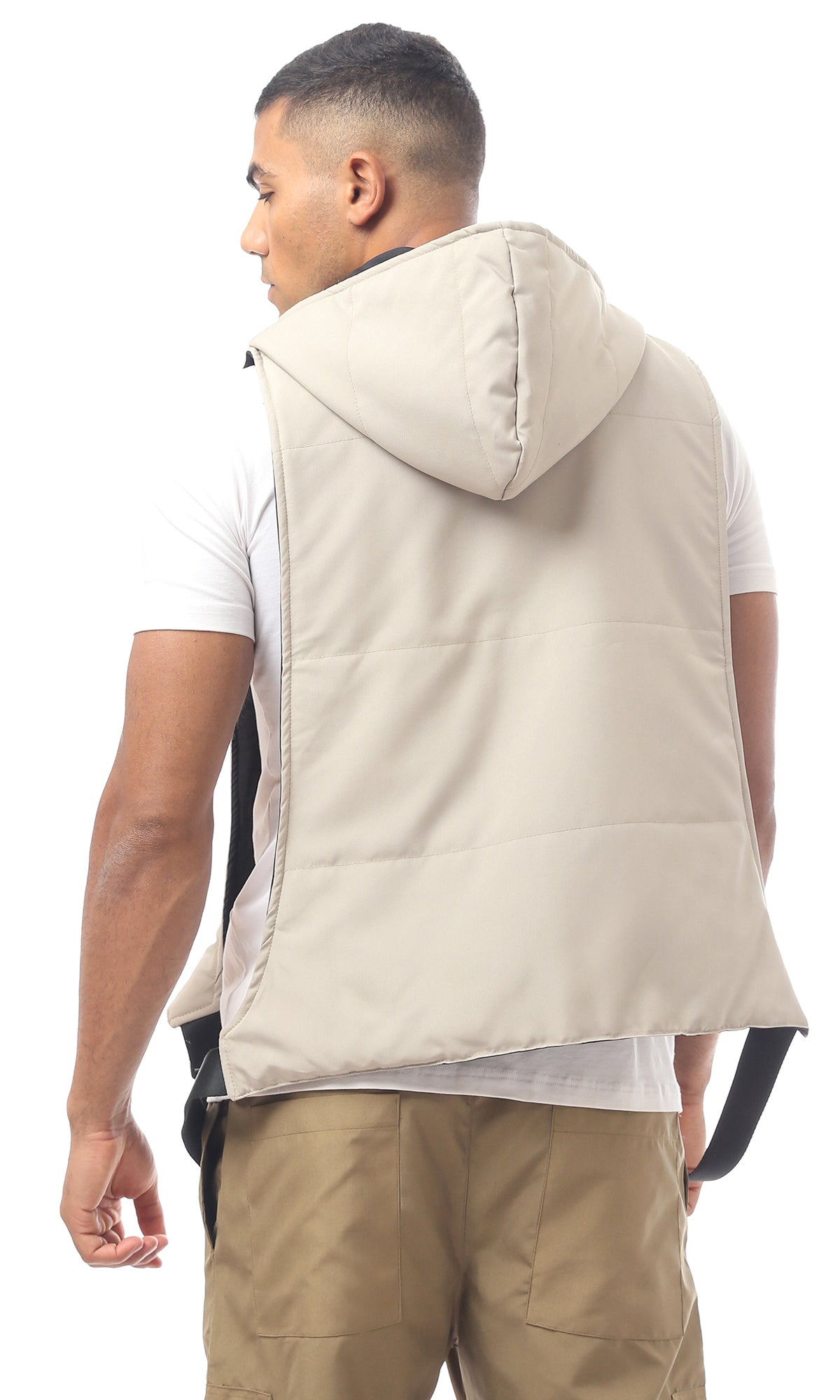 O173709 Beige Double Faced Solid Vest