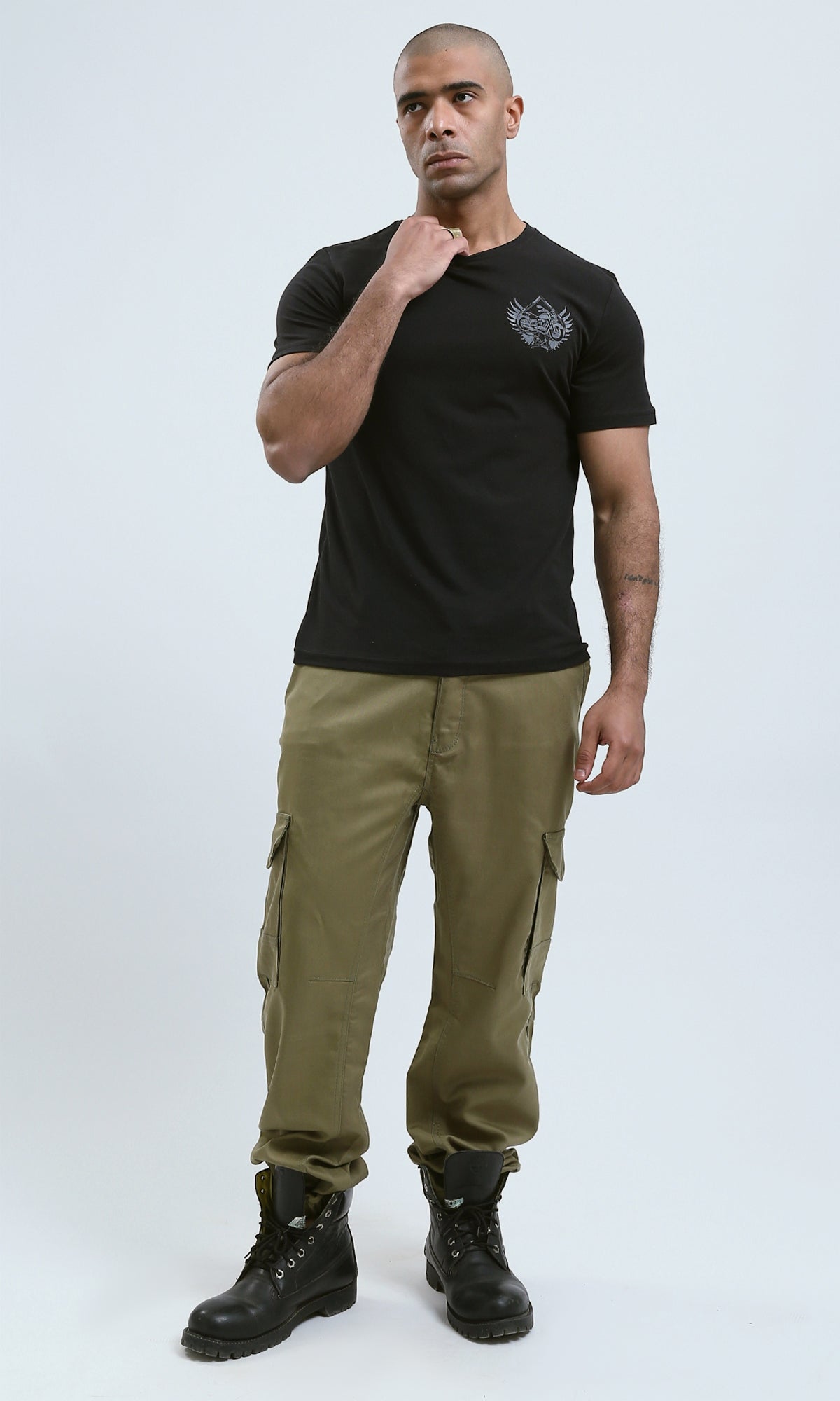 O174045 Polyester Jogger Pants With Belt Loops - Dark Olive