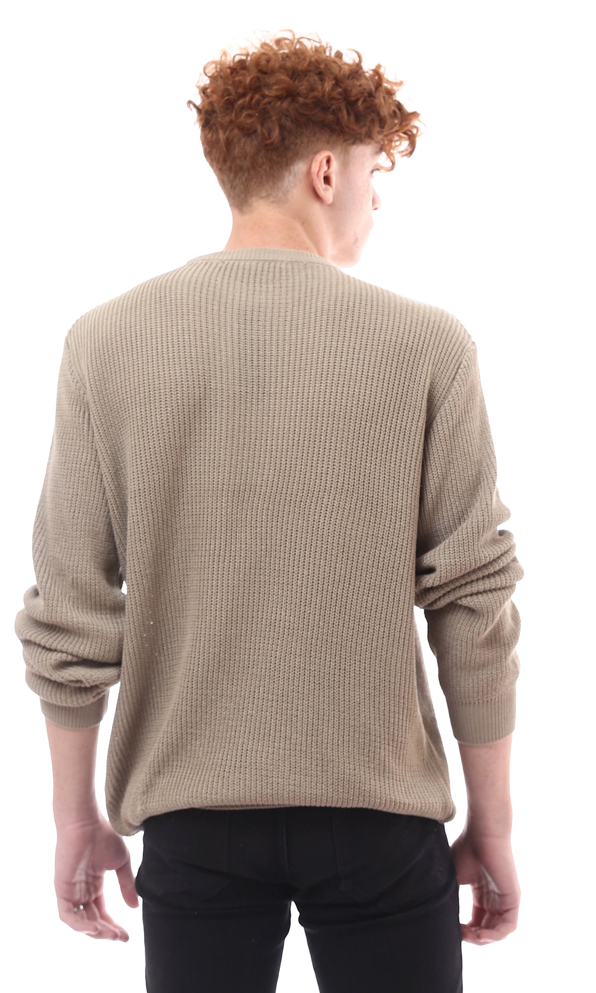 Sand Beige Lightweight Chunky Knit Pullover - O174393