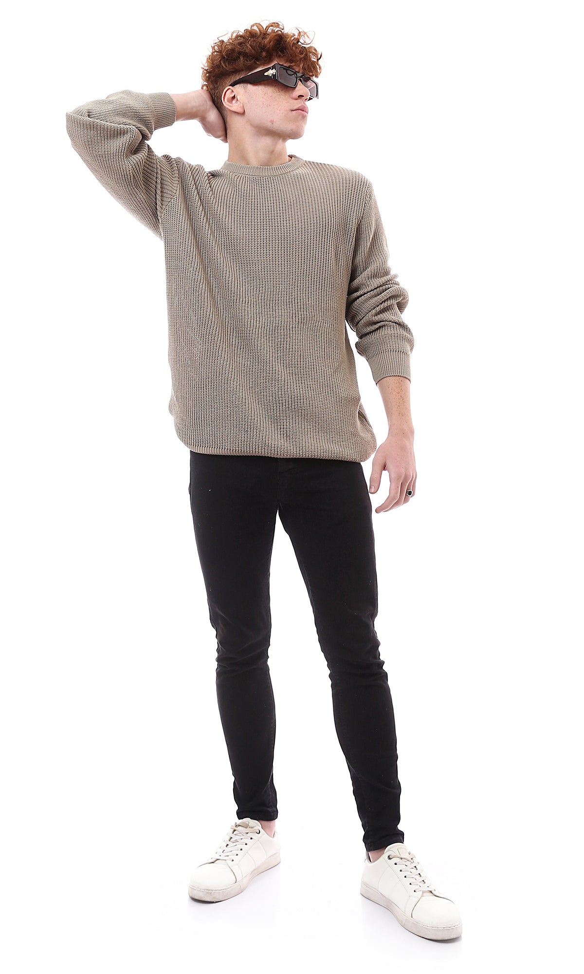 Sand Beige Lightweight Chunky Knit Pullover - O174393