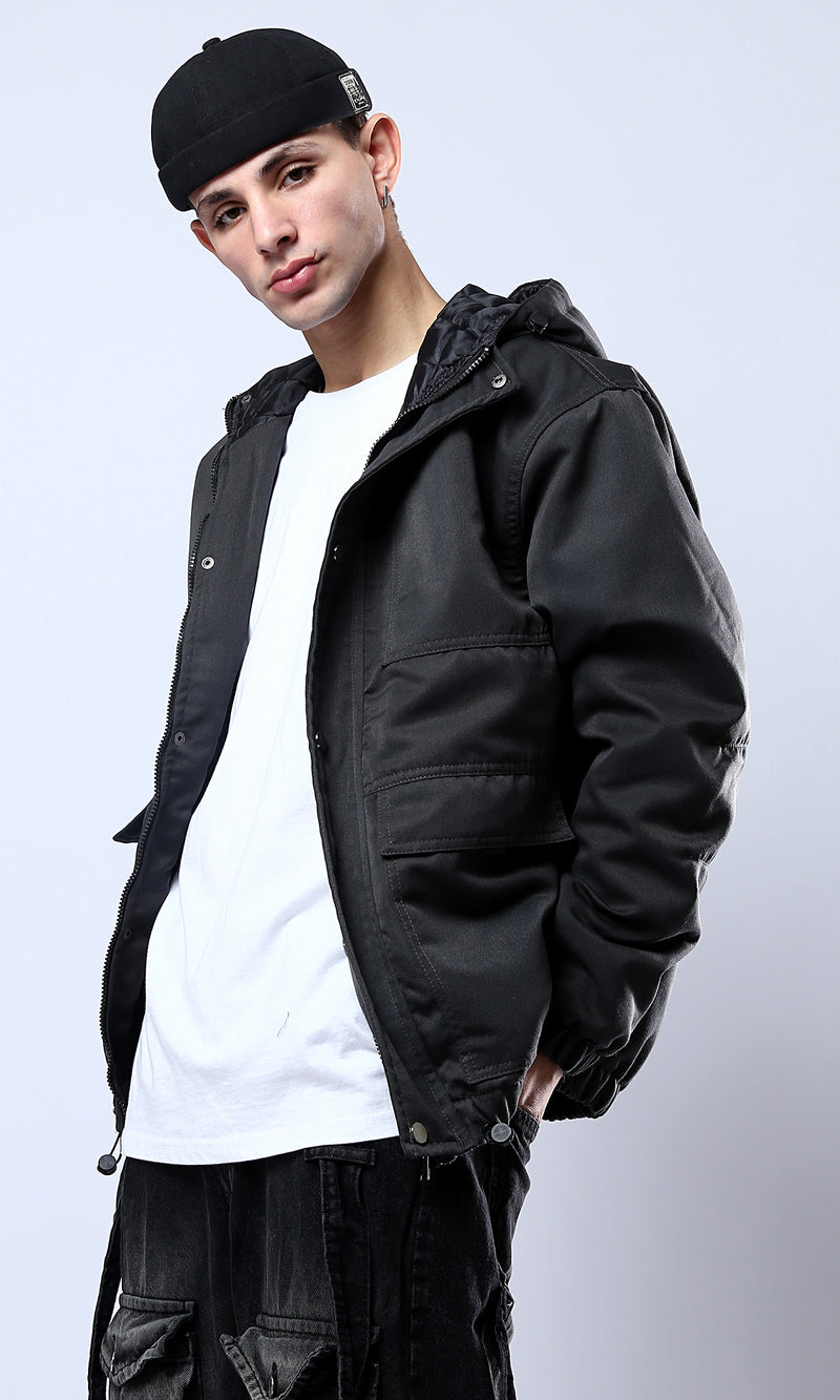 O174461 Regular Fit Charcoal Grey Jacket With Pockets