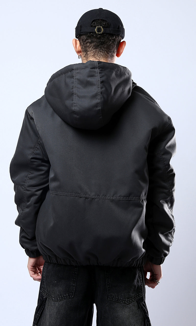 O174461 Regular Fit Charcoal Grey Jacket With Pockets