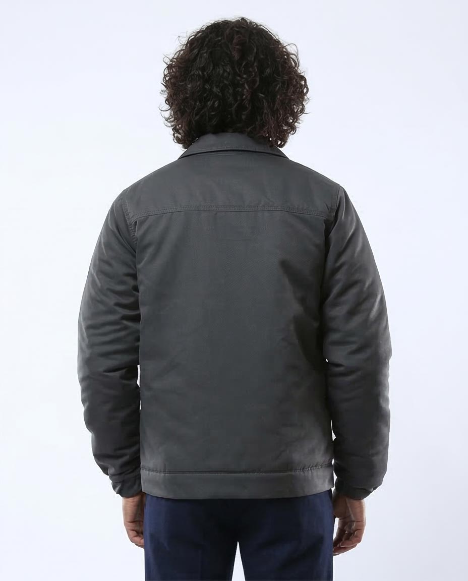 Charcoal Minimalist Padded Mechanic Jacket - O174463
