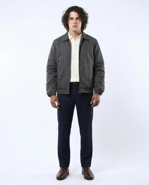 Ravin Men's Zip-Front Twill Workwear Jacket - Charcoal - O174463