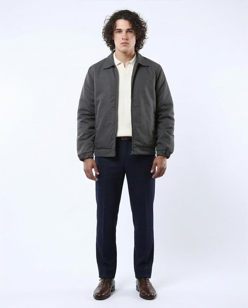 Ravin Men's Zip-Front Twill Workwear Jacket - Charcoal - O174463