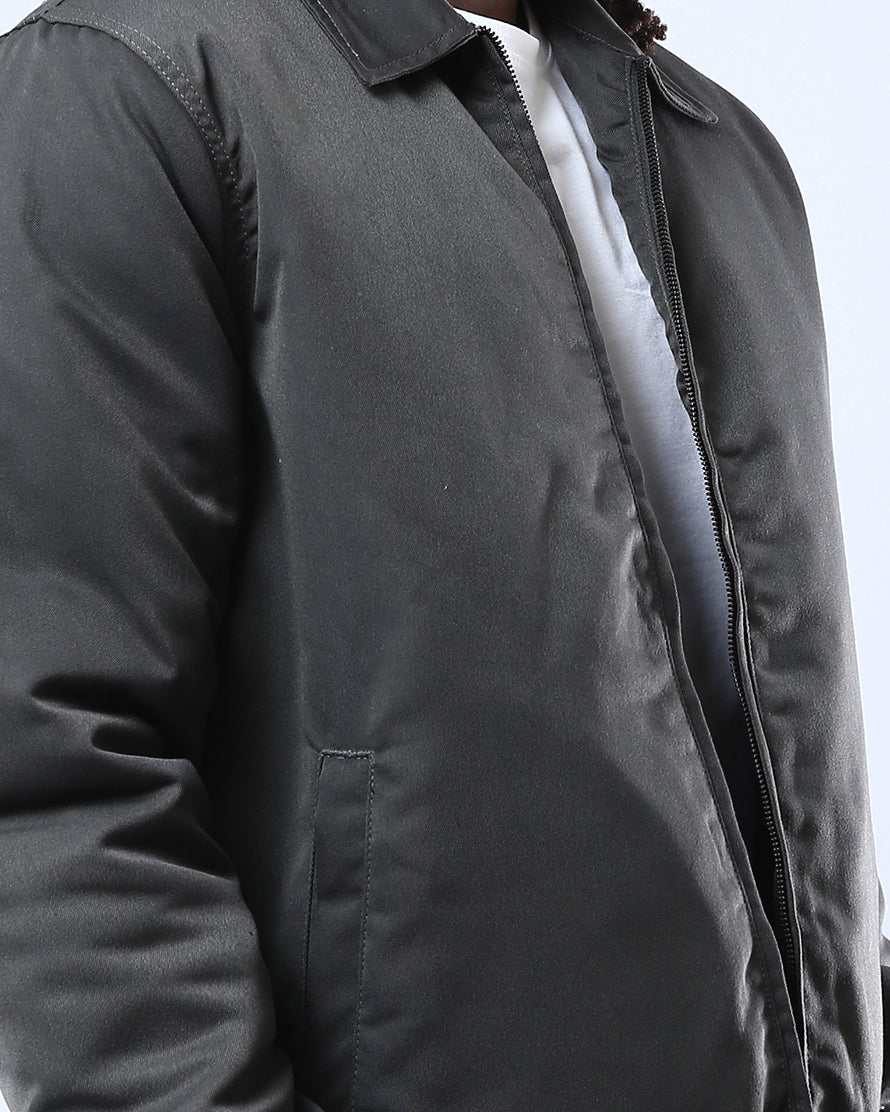 Charcoal Minimalist Padded Mechanic Jacket - O174463