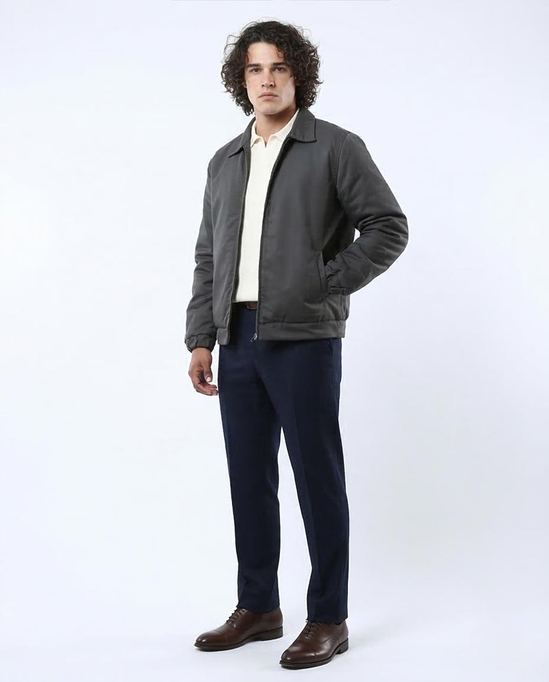 Ravin Men's Zip-Front Twill Workwear Jacket - Charcoal - O174463