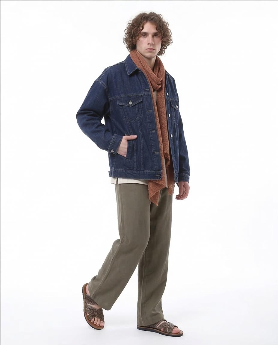 Ravin Men's Oversized Dark Wash Denim Jacket - 0174496