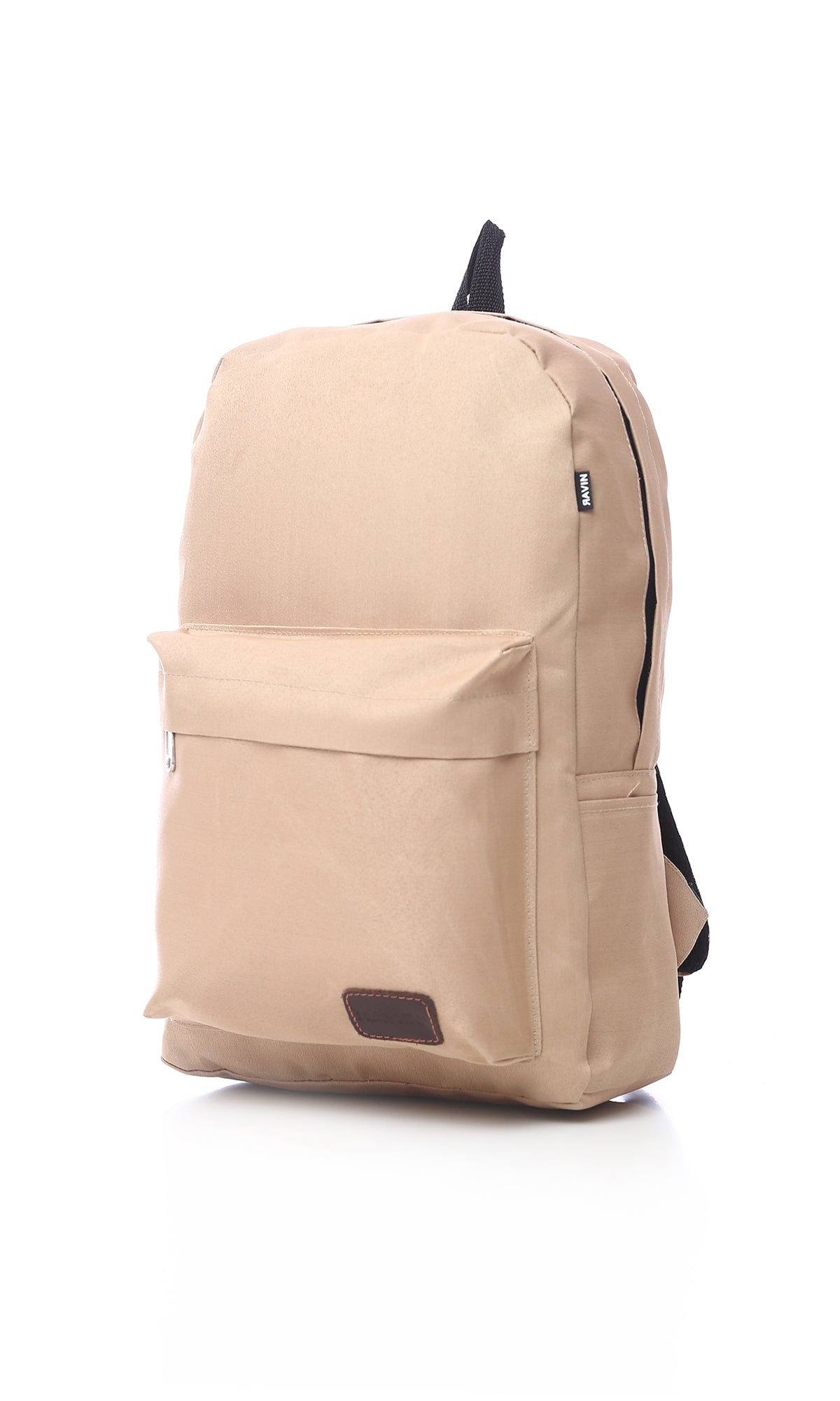 O174545 Solid Zipped Dark Beige Laptop Backpack