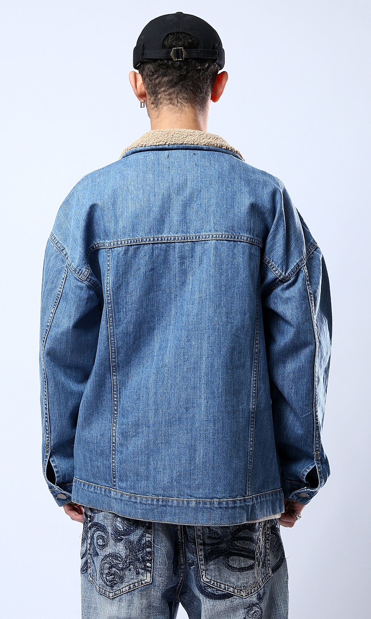 O174626 Casual Blue Denim Jacket With Side Pockets