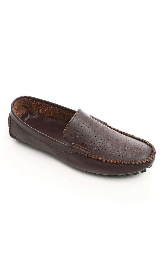 O174707 Slip On Leather Dark Brown Loafers