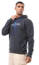 O174723 Printed "Change" Heather Navy Blue & Charcoal Hoodie