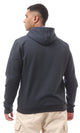 O174723 Printed "Change" Heather Navy Blue & Charcoal Hoodie