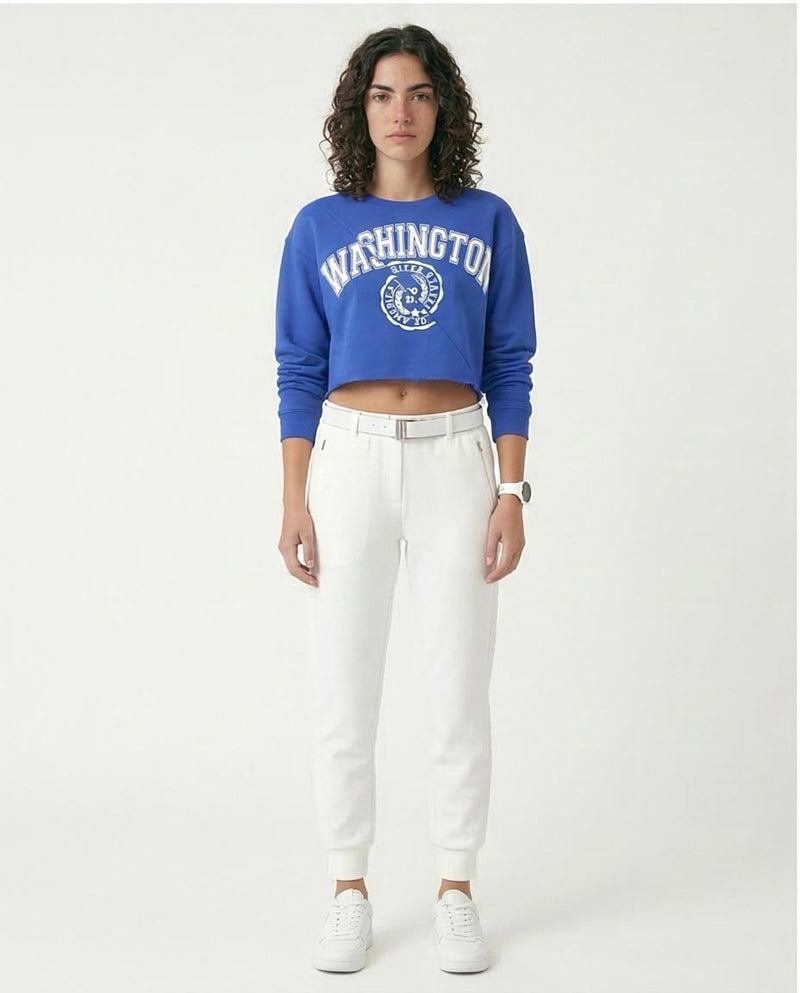 Ravin Women’s Sport Luxe Cropped Washington Graphic Sweatshirt – Royal Blue - o174724