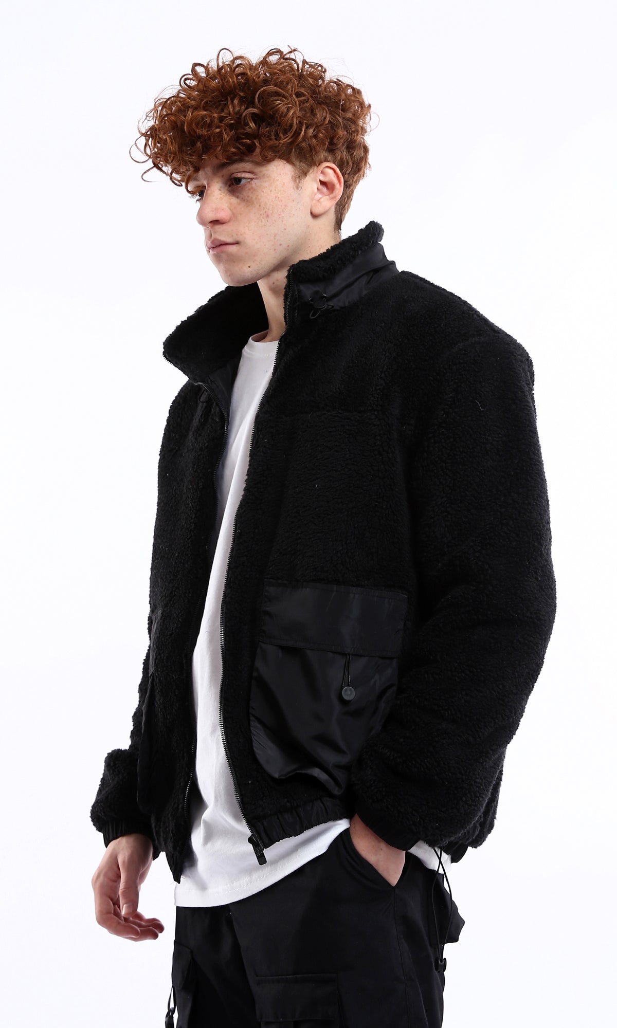 Black Borg Fleece Utility Zip-Up Jacket - O174754