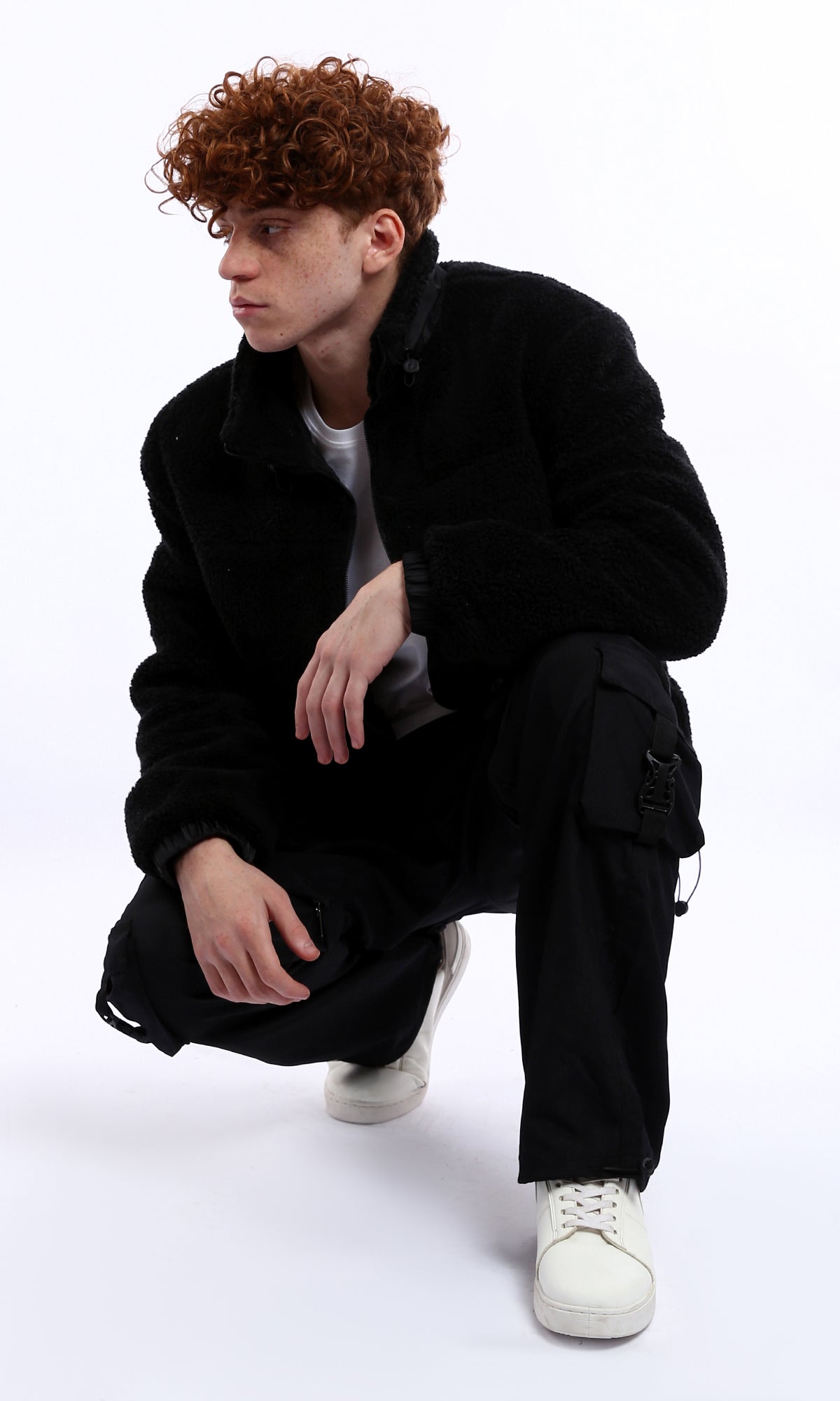 Black Borg Fleece Utility Zip-Up Jacket - O174754