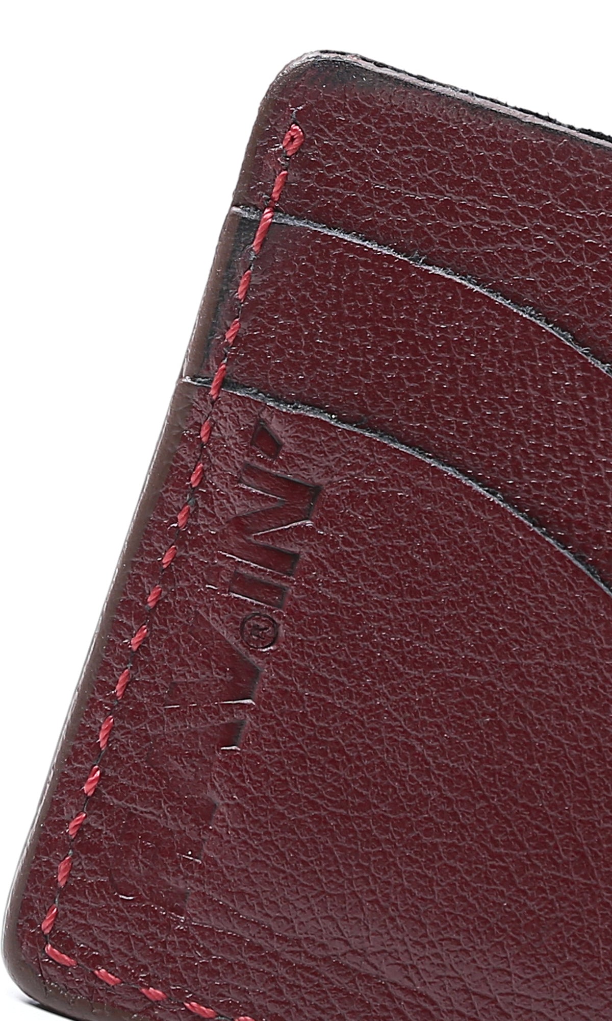 O174851 Dark Wine Textured Leather Cards Holder