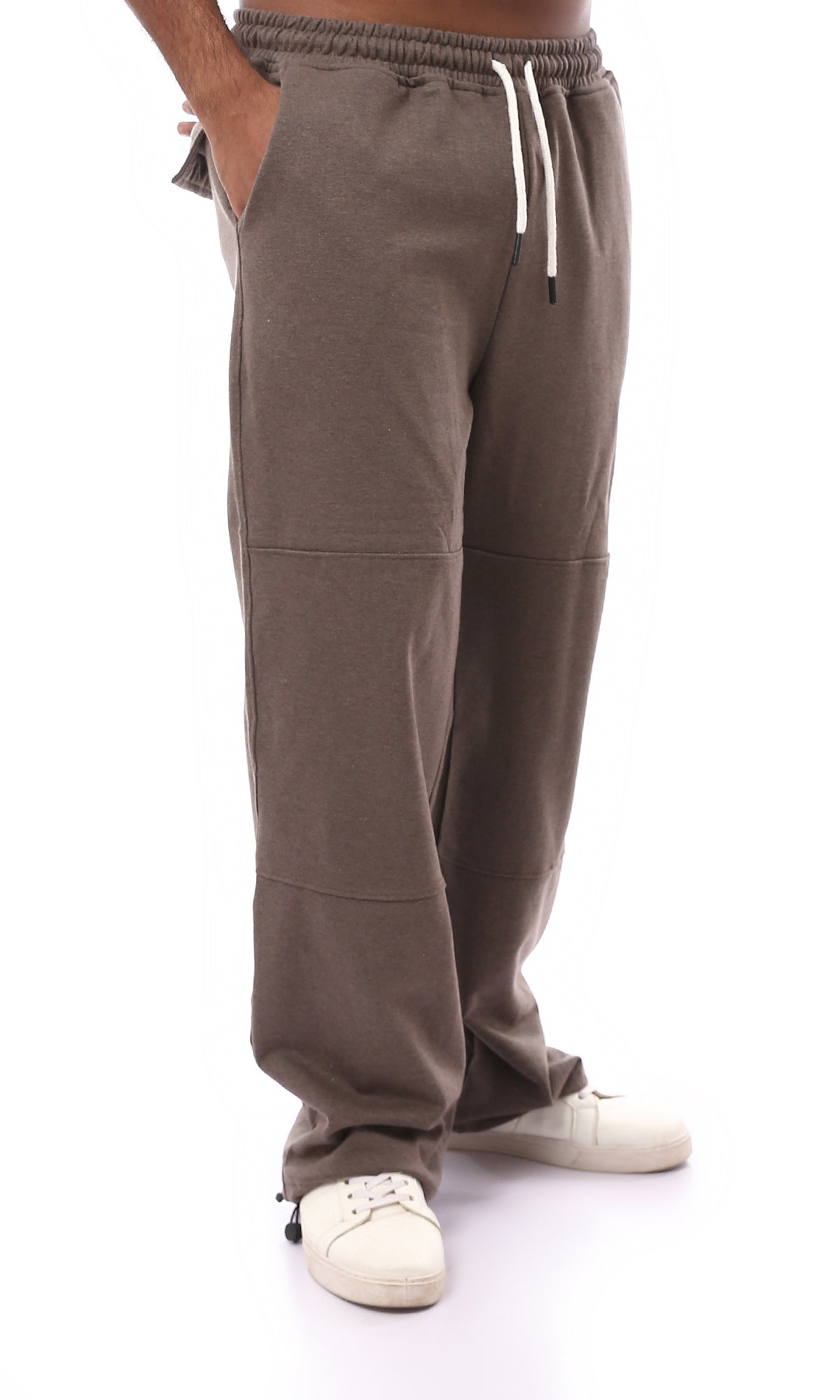 O174893 Cotton Heather Light Brown Pants With Side Pockets