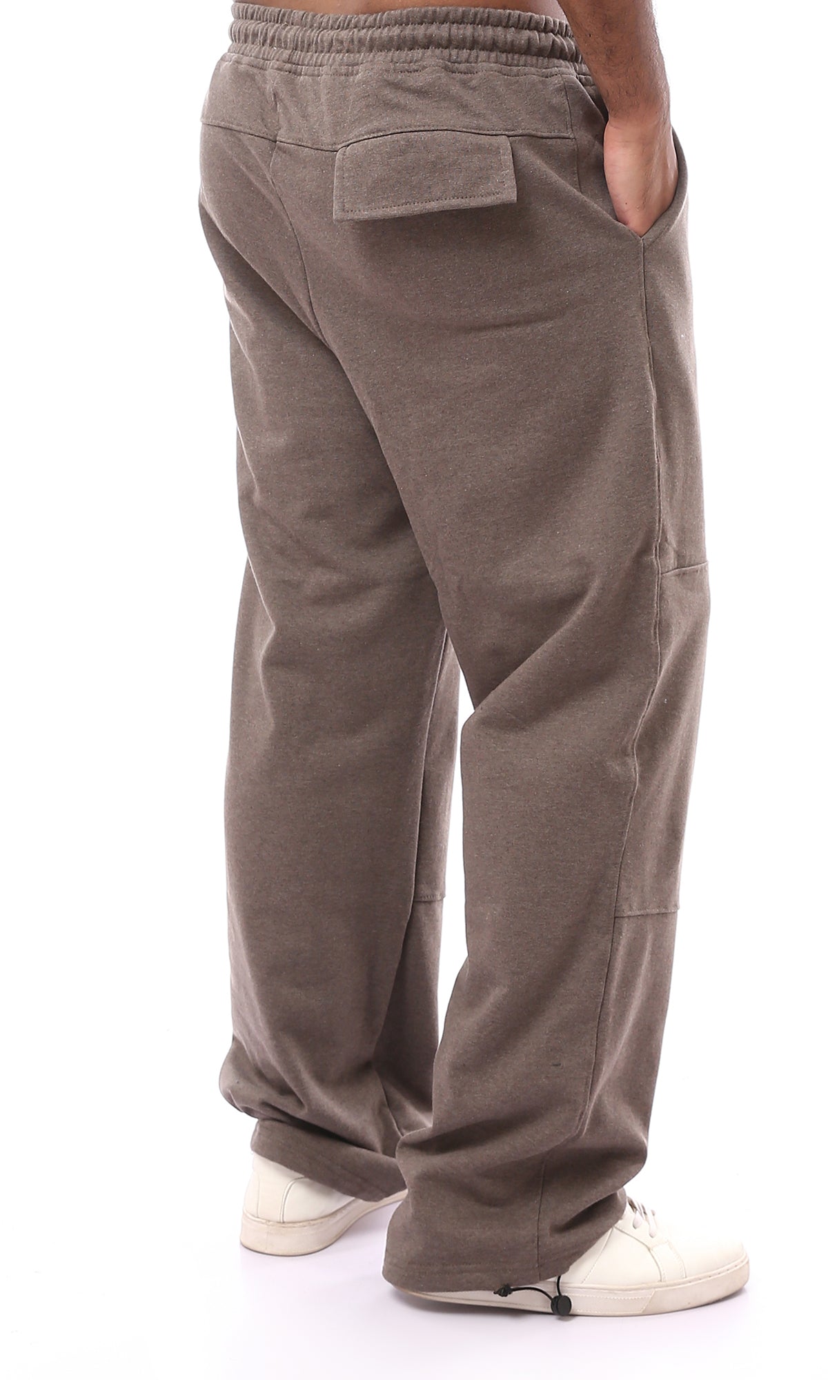 O174893 Cotton Heather Light Brown Pants With Side Pockets