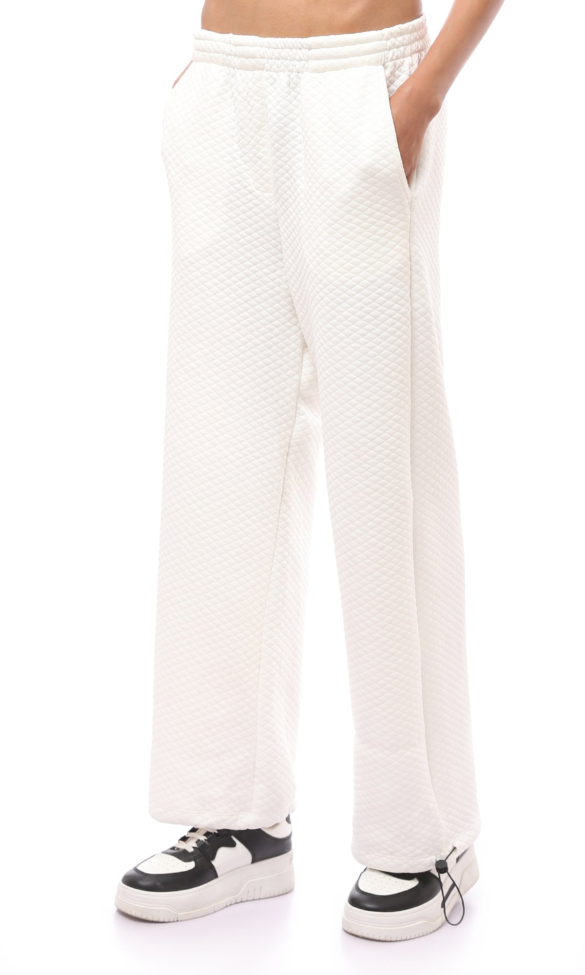 O175017 Relaxed Leg Off-White Self Pattern Pants