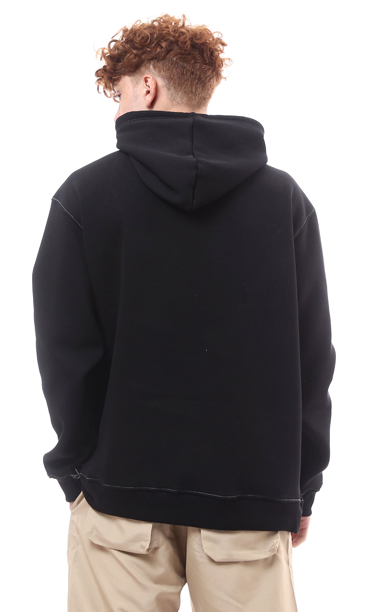 Utility Contrast Stitch Oversized Hoodie - O175339