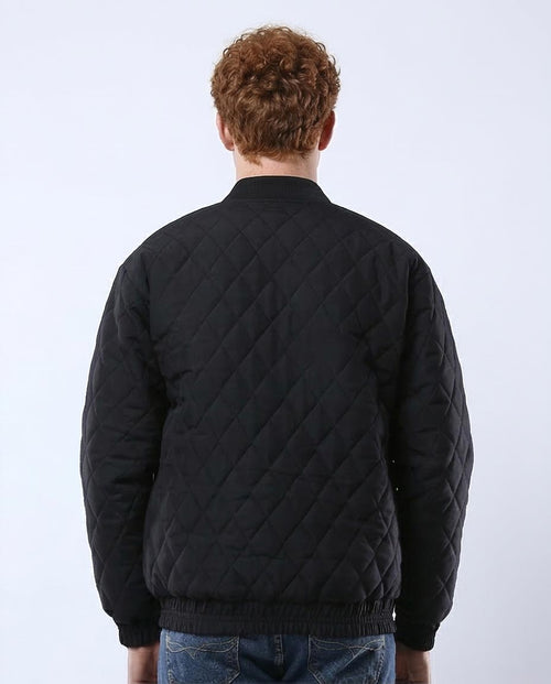Ravin Men’s Diamond-Quilted Bomber Jacket – Black - O175349