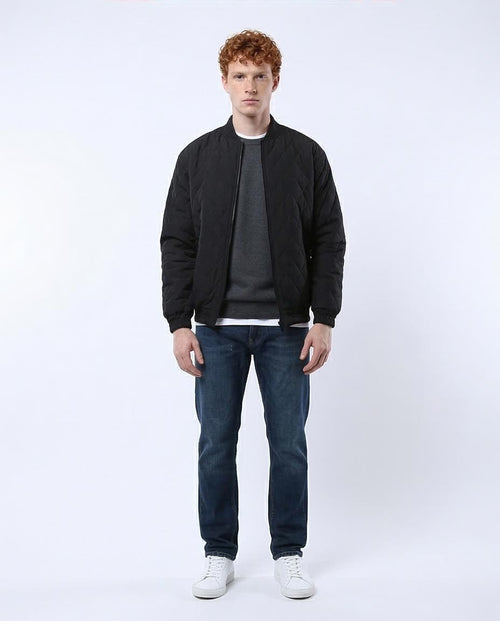 Ravin Men’s Diamond-Quilted Bomber Jacket – Black - O175349