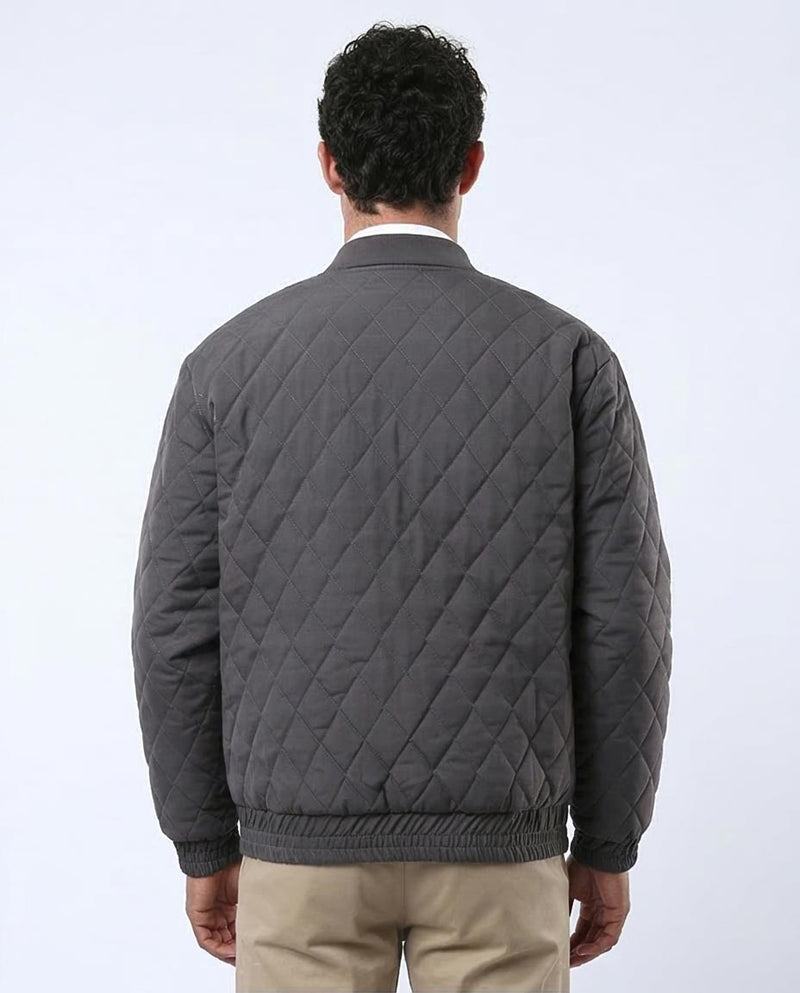 Ravin Men's Diamond Quilted Bomber Jacket - Slate Grey - O175350