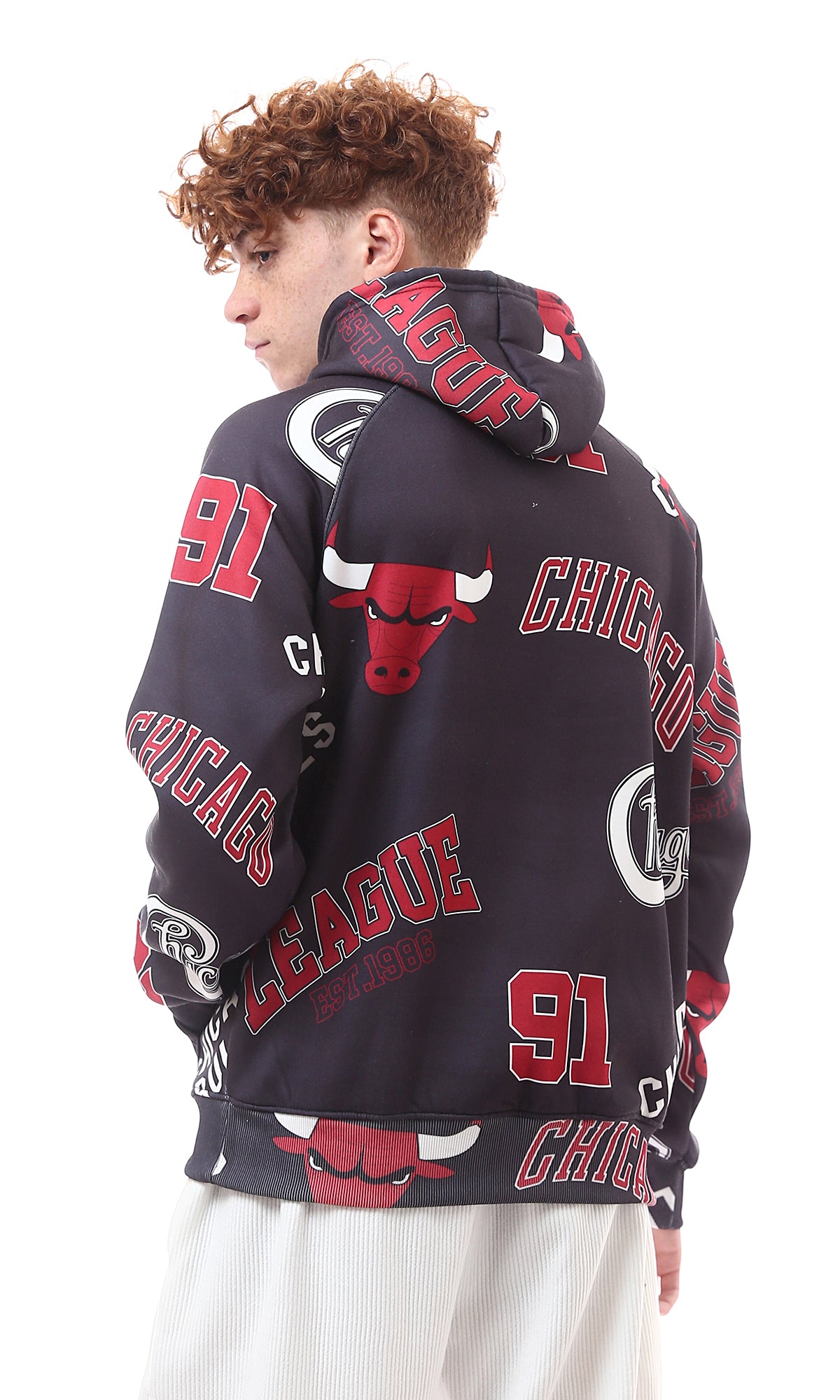 Chicago Bulls All-Over Graphic Print Hoodie - O175489