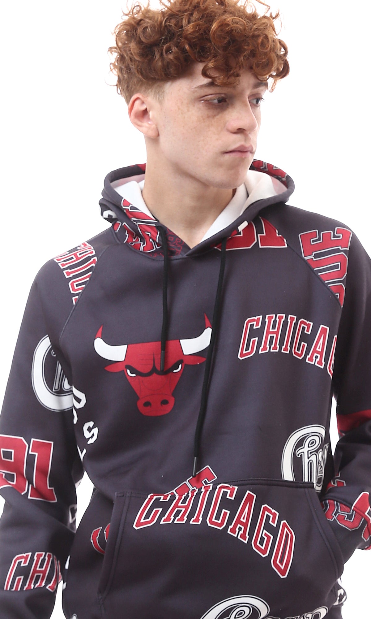 Chicago Bulls All-Over Graphic Print Hoodie - O175489