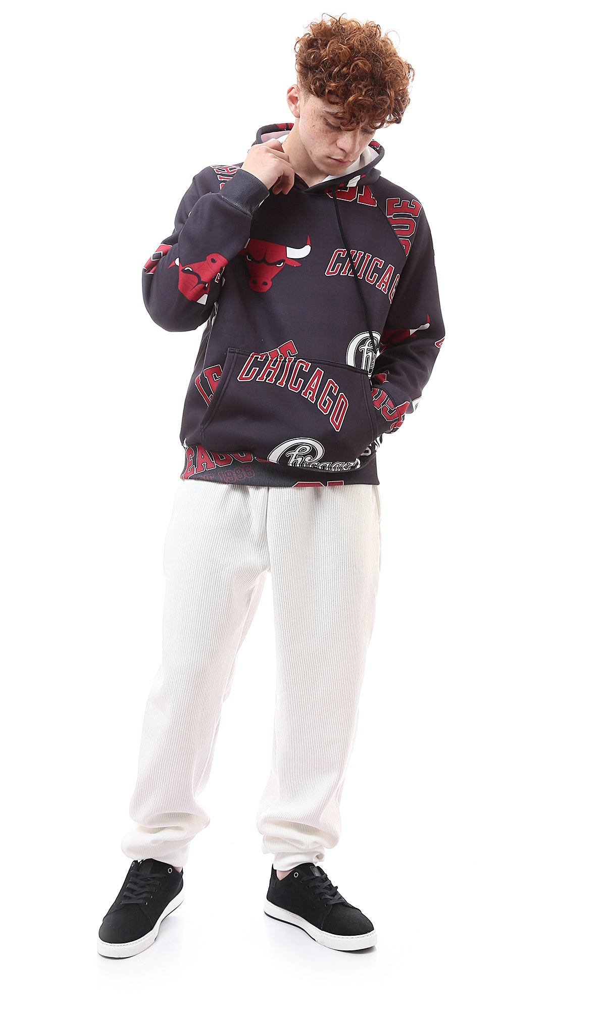 Chicago Bulls All-Over Graphic Print Hoodie - O175489