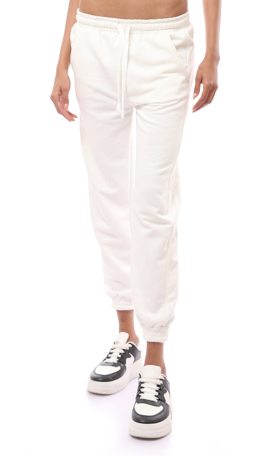 O175576 Slip On Off-White Cotton Jogger Pants