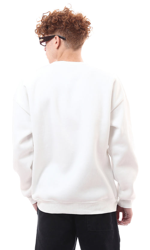 Ravin Men's White Contrast Utility Pocket Over Size Sweatshirt - O175659