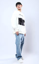 O175666 Printed "Culture" White Slip On Sweatshirt