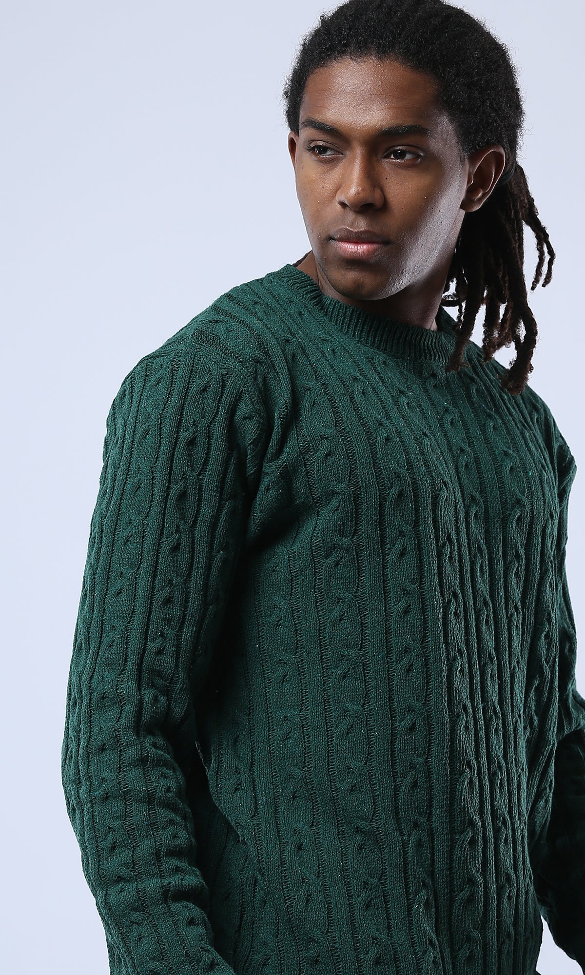 O175713 Dark Green Acrylic Pullover With Regular Fit
