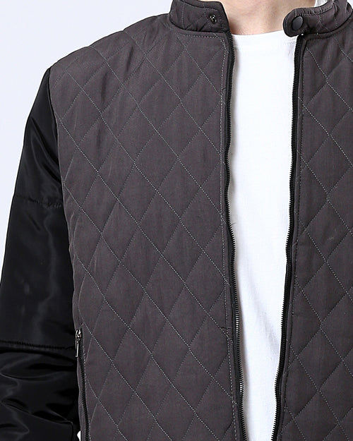 Ravin | Men's Mixed-Media Diamond Quilted Bomber Jacket - O175898