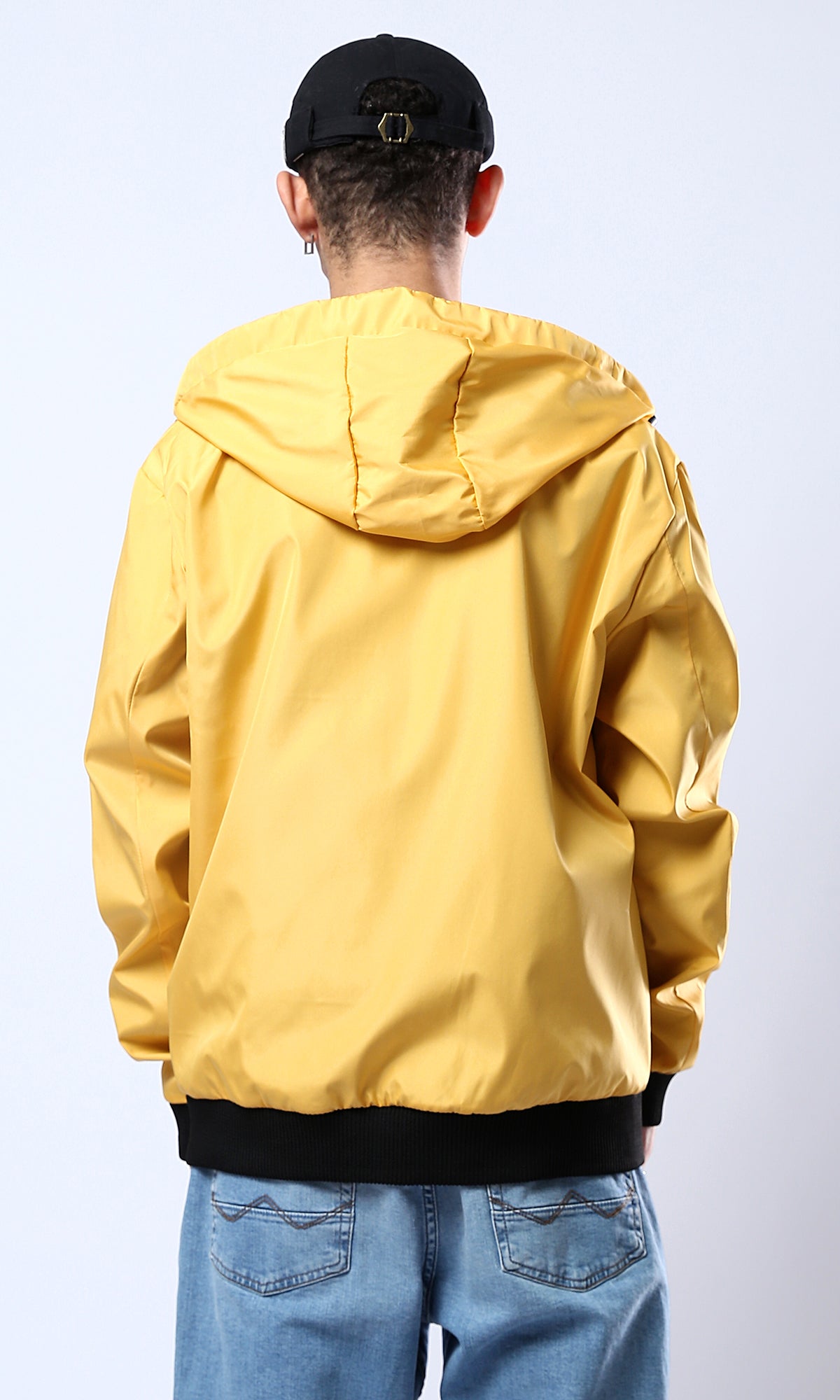 O175901 Hooded Neck With Drawstring Yellow Jacket