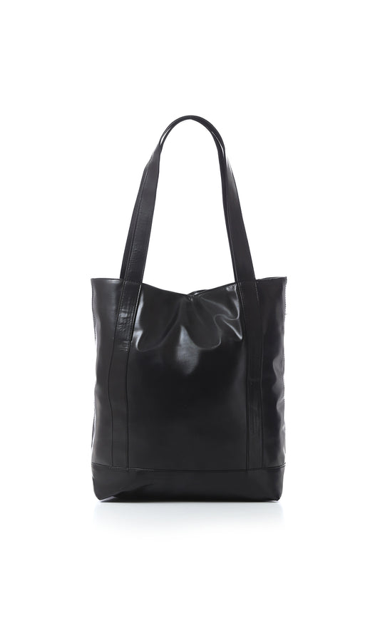 O175958 Black Soft Leather Hand-Bag With Outer Pocket