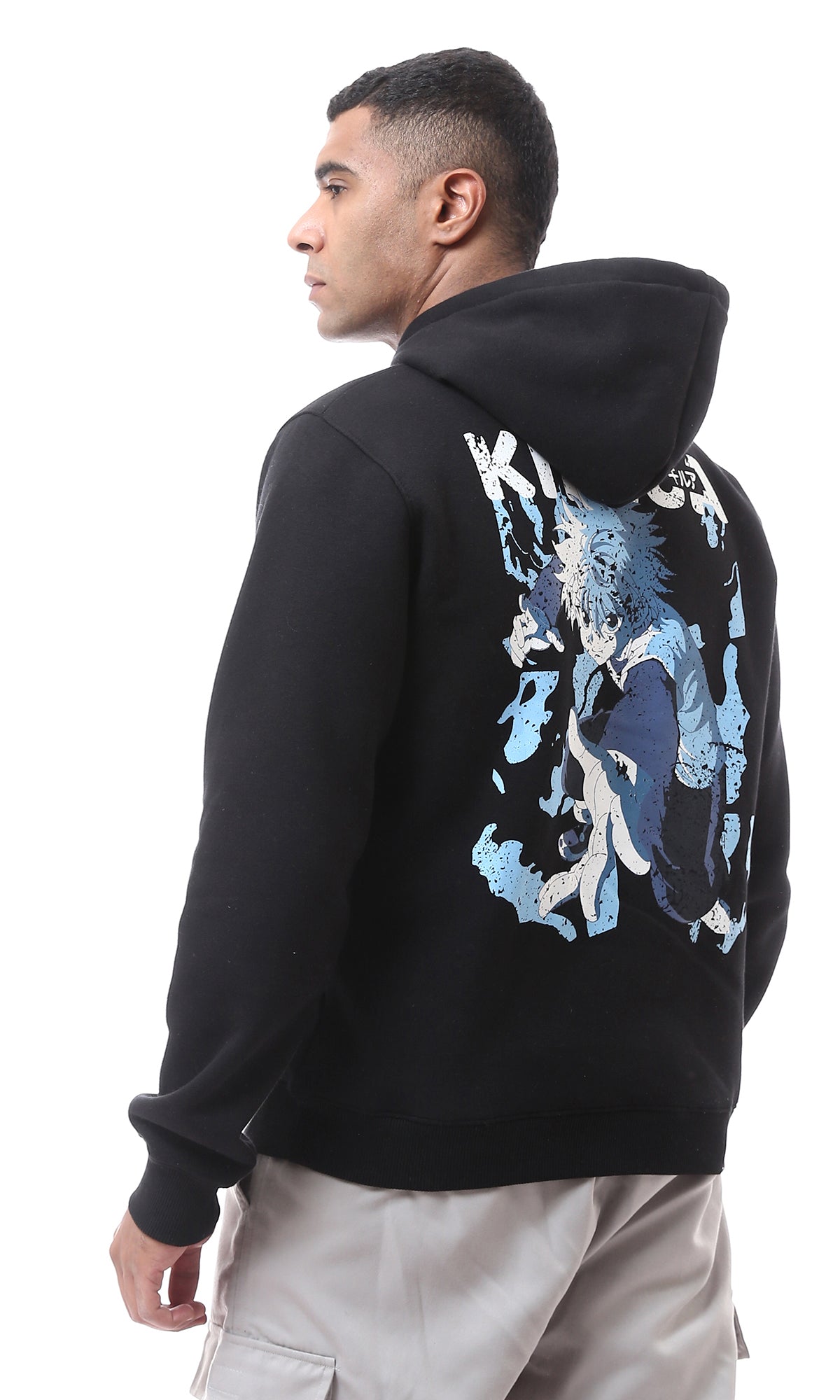 O175988 Black Coziness Hoodie With Front & Back Print