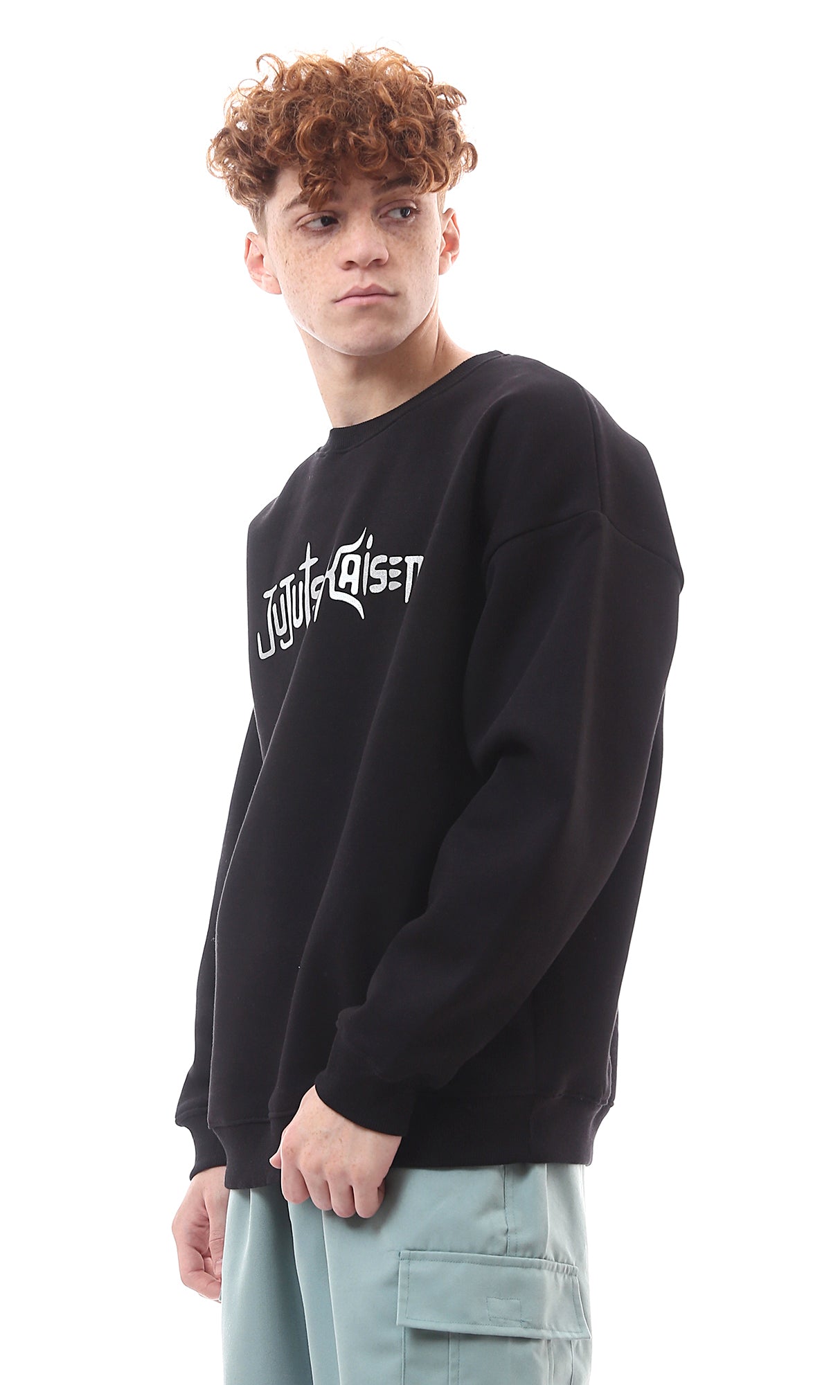 O176049 Long Sleeves Printed Sweatshirt With Inner Fleece