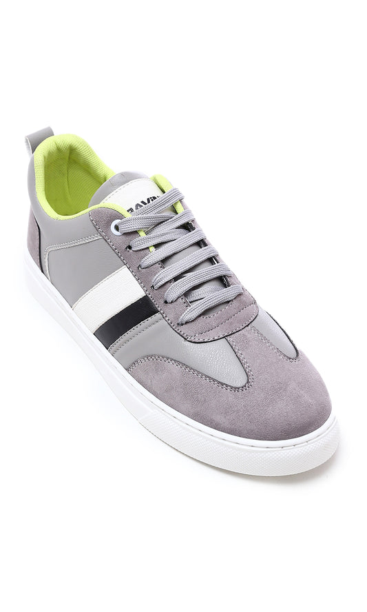 O176722 Round Toecap Lace Up Casual Shoes - Dark Grey