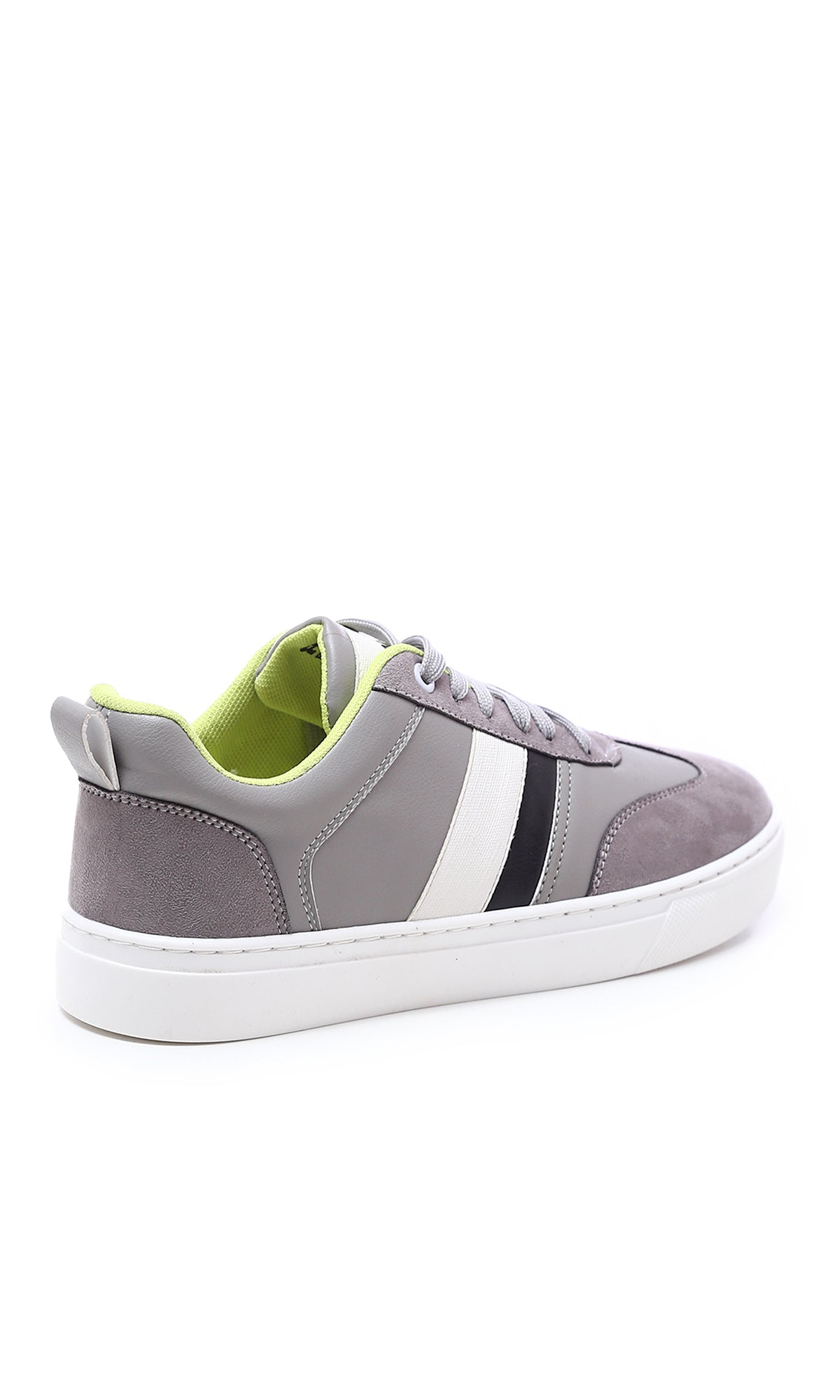 O176722 Round Toecap Lace Up Casual Shoes - Dark Grey