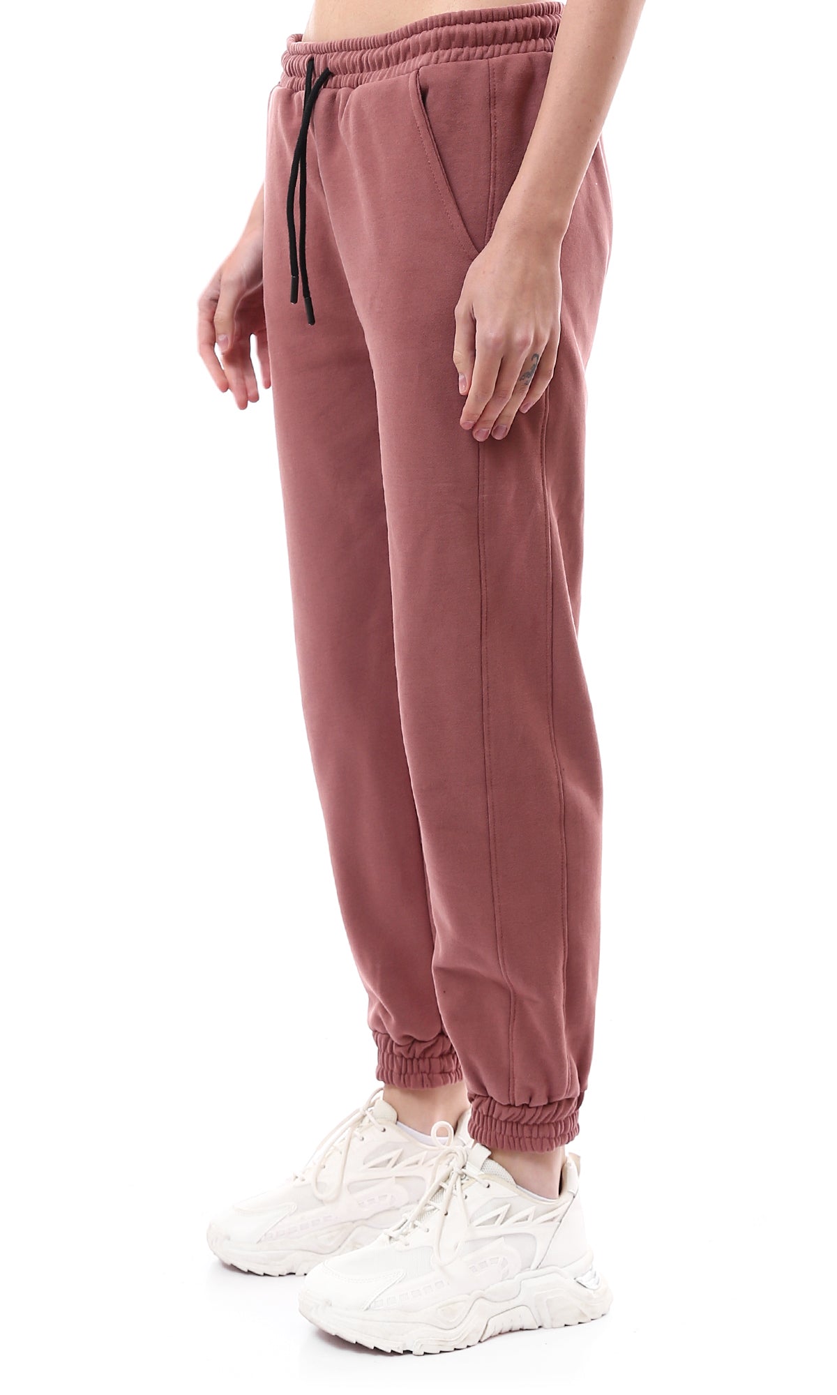 O176753 Dark Nude Pink Coziness Slip On Cotton Jogger Pants