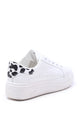 O177888 Round Toecap Sneakers With Cow Back - White