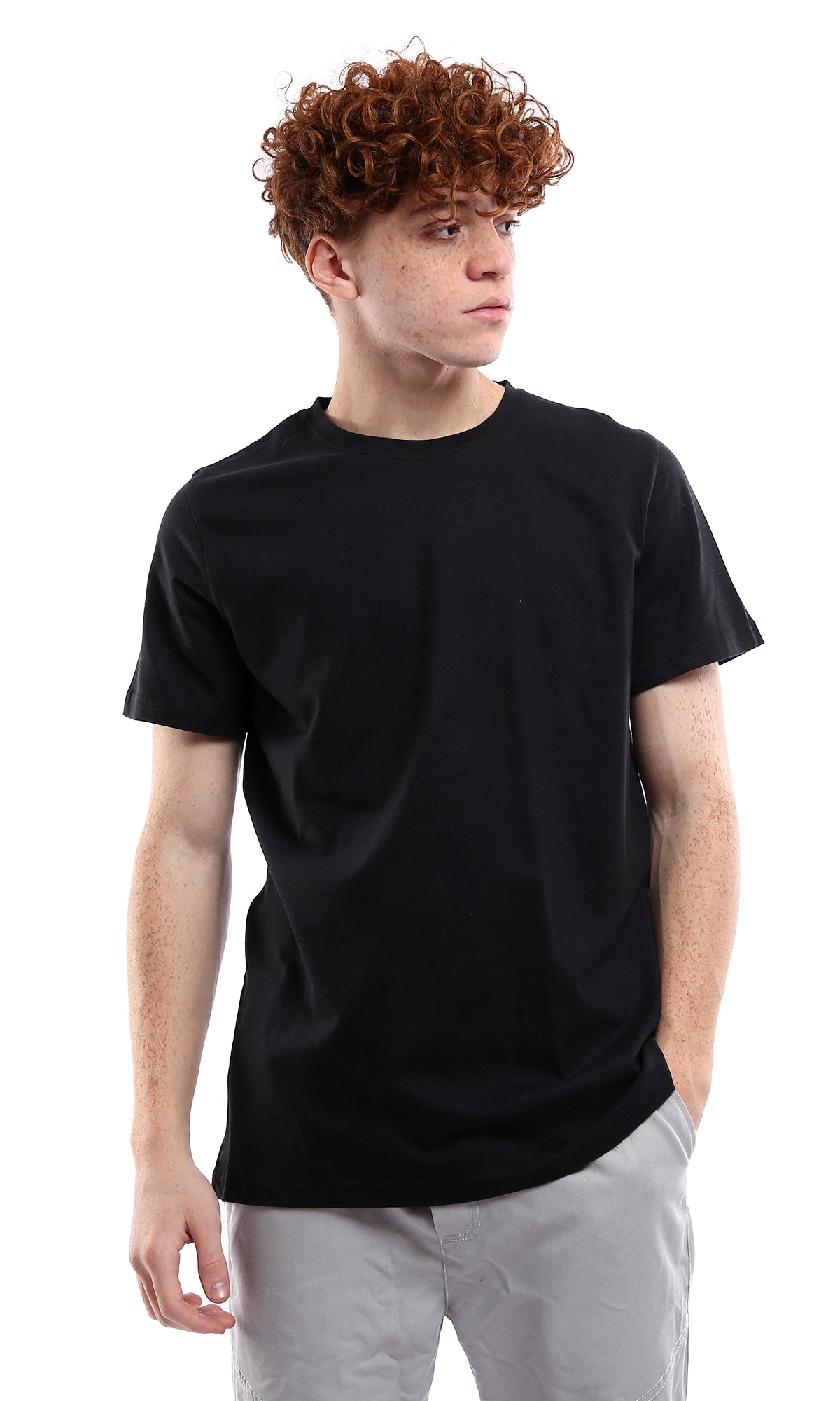 Men's Essential Crew Neck Black Tee - 0178023