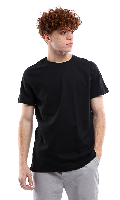 Men's Essential Crew Neck Black Tee - 0178023