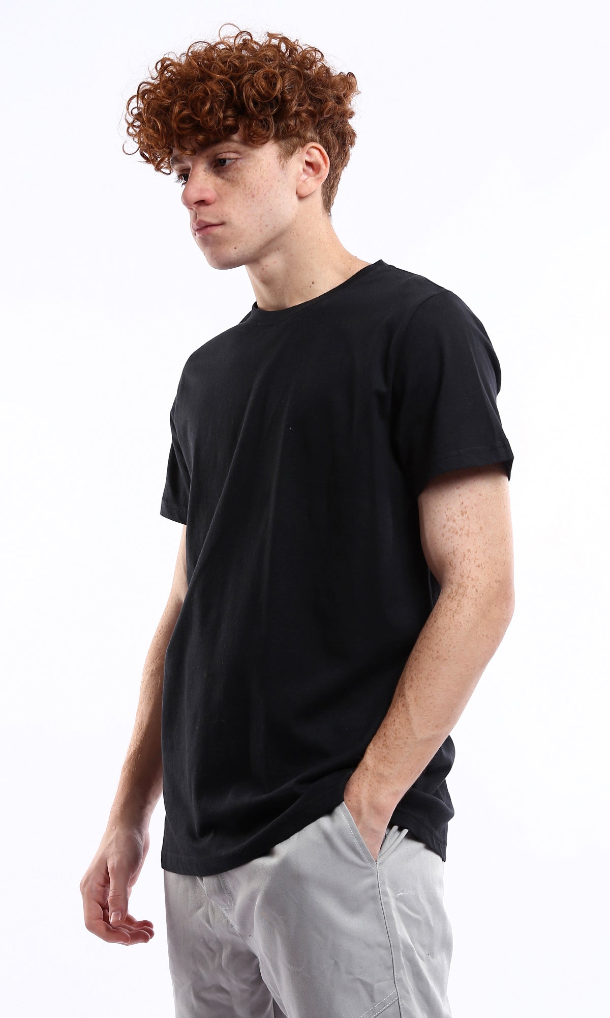 Men's Essential Crew Neck Black Tee - 0178023