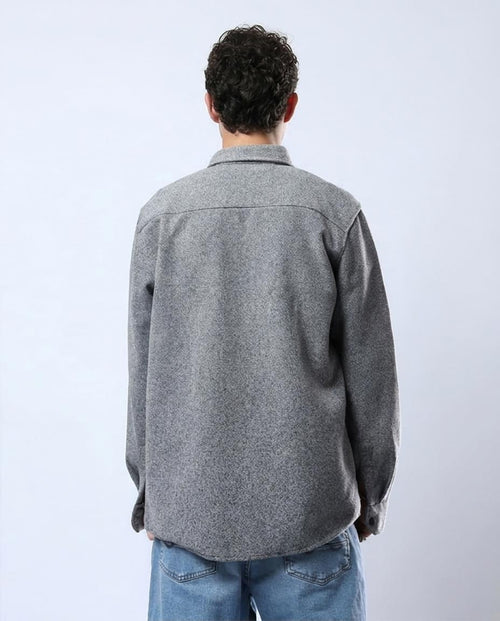 Ravin Men's Melange Textured Overshirt – Grey Salt & Pepper Shacket - O178319
